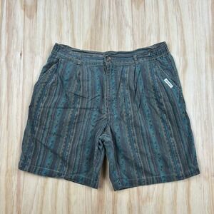 Vintage Campus Shorts Mens 34 Geometric Abstract Multicolor 90s Stretch